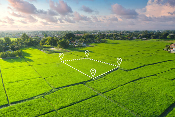 istock Land plot in aerial view for development or investment. 1322718295