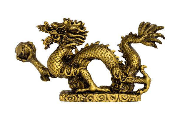 istock A bronze dragon figurine on a white background. 1322723151