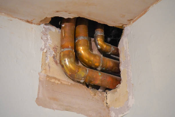 istock Copper pipes exposed in home renovations 1322724109