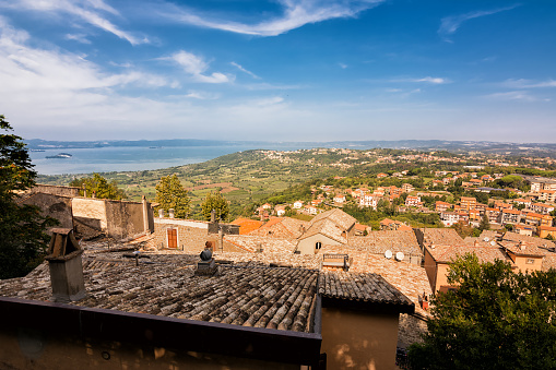View of Lake Bolsena from the viewpoint of Montefiascone (Italy)