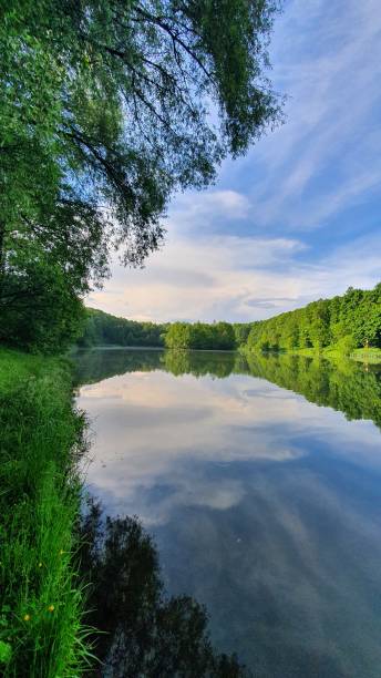 istock The sky reflects in the lake. 1322726172