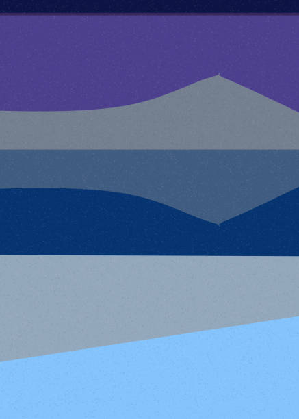 istock Geometric landscape silhouette generative art poster illustration 1322727528