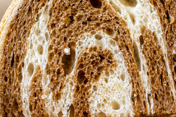 istock A close up view of a piece of marbled rye bread. 1322727872