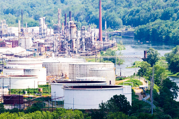 istock Oil Refinery by the Allegheny River 1322736572