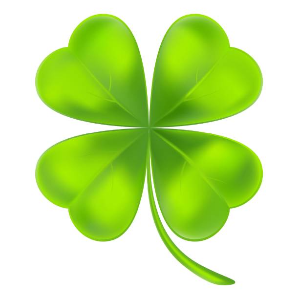 istock Lucky clover leaf in realistic style. Cartoon single shamrock. Beautiful artwork with gradient mesh. Vector illustration. 1322740863