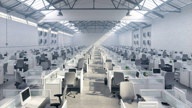 istock Large Call Center In A Warehouse 1322741181