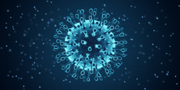 istock Bacterial cell or virus, 3d generated view from microscope. Scientific medical illustration. Coronavirus COVID-19. 1322746200