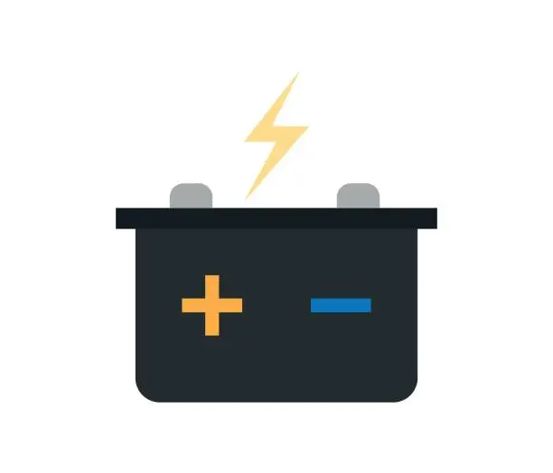 Vector illustration of Illustration of car battery icon on white background