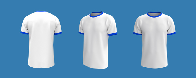 Sleeveless collared shirt mockup in front, side and back views, 3d rendering, 3d illustration