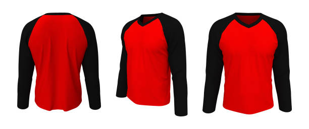 istock Long-sleeve raglan t-shirt mockup 1322760178