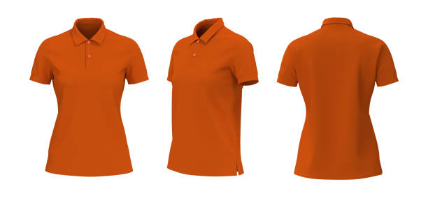 istock Blank collared shirt mockup in front, side and back views 1322762140