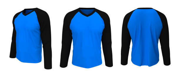 istock Long-sleeve raglan t-shirt mockup 1322762356
