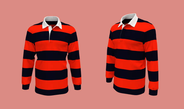 istock Striped rugby shirt mockup 1322762401