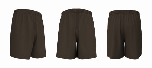 istock Blank sweatshorts mockup in front, back and side views 1322763006