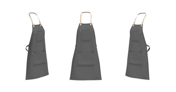 Blank apron mockup, clean apron, design presentation for print, 3d illustration, 3d rendering