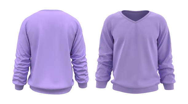 istock Blank sweatshirt mock up template in front, and back views, isolated on white 1322763015