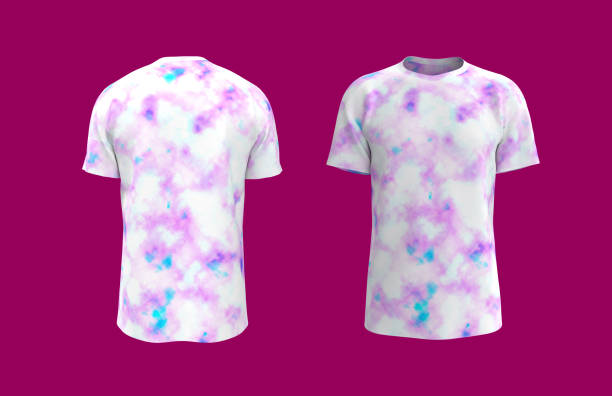 Mens Tiedye Shortsleeve Tshirt Mockup In Front And Back Views Stock Photo -  Download Image Now - Istock
