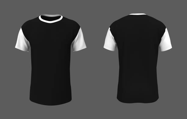istock men's colorblock t-shirt mockup in front and back views 1322763074