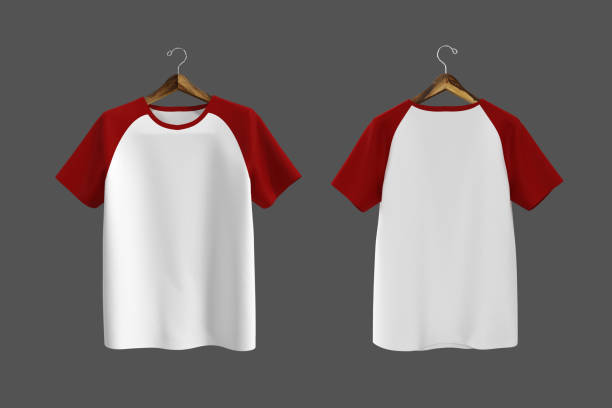 istock Short-sleeve raglan t-shirt mockup 1322763077