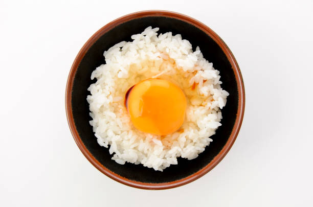 Raw egg on white rice, Japanese food