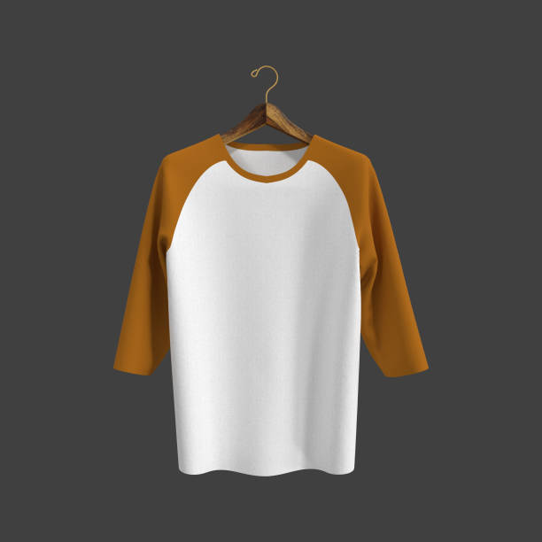 istock Long-sleeve raglan t-shirt mockup 1322763925