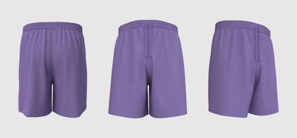 istock Blank sweat shorts mockup in front, back and side views 1322763987