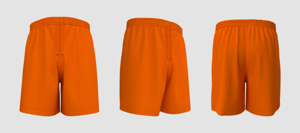 istock Blank sweatshorts mockup in front, back and side views 1322763988