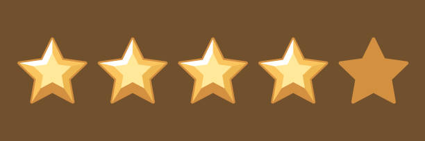 4つ星漫画評価ベクトル - rating star shape ranking four objects点のイラスト素材／クリップアート素材／マ��ンガ素材／アイコン素材