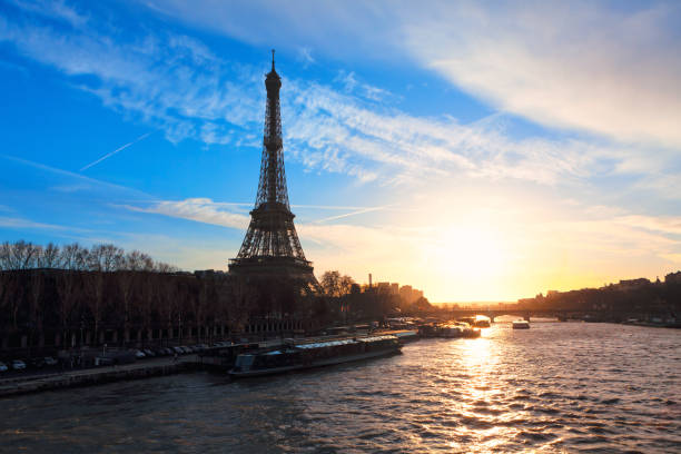 istock Eiffel Tower and Seine river in the Twilight 1322773186