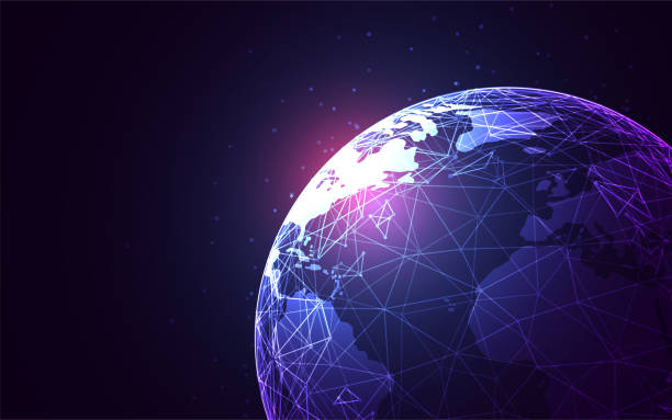 istock Global network connection. World map point and line composition concept of global business. Vector Illustration 1322774178