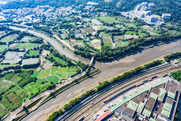 istock Drone view of Fish Ponds in Yuen Long 1322778178