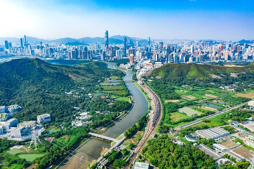 Beautiful landscape of skylines of Shenzhen, China