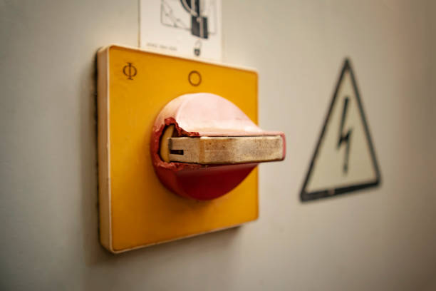 power switch on the industrial plant.