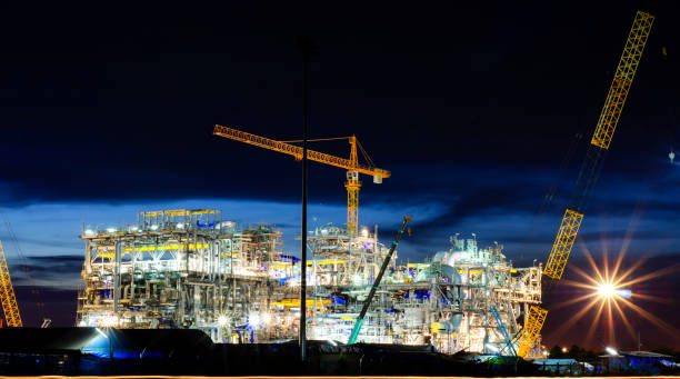 istock Offshore construction platform for production oil and gas 1322797785