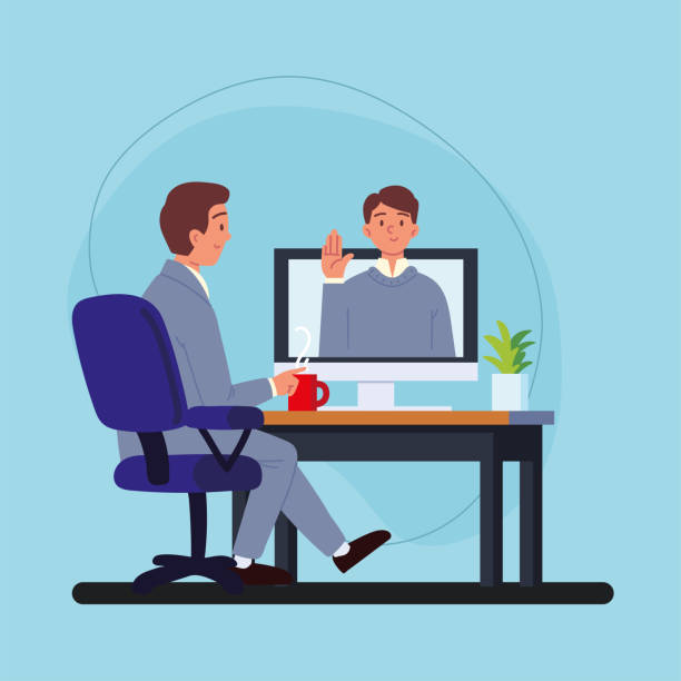 Interview Computer Cartoon 6,300+ Computer Interview Stock Illustrations, Royalty-Free Vector ...