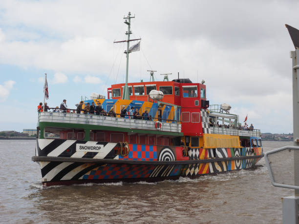 Liverpool, Uk - Circa June 2016: Ferry across the Mersey river