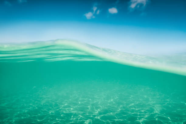 istock Sea sand and blue water. Underwater. ocean background. 1322802384