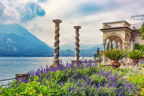 Como lake landscape in Italy Varenna village on the Como lake, Italy como italy stock pictures, royalty-free photos & images