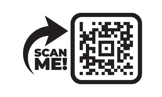 Scan me icon with QR code. Qrcode tempate for mobile app