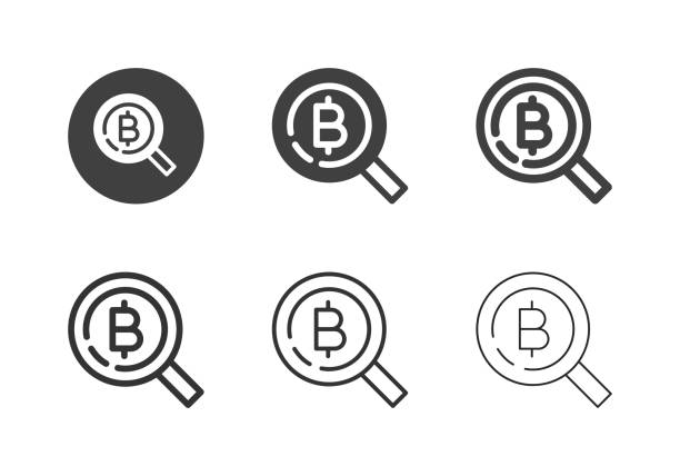 Searching Bitcoin Icons - Multi Series Searching Bitcoin Icons Multi Series Vector EPS File. blockchain clipart stock illustrations