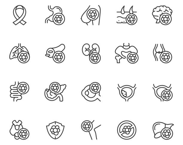 Cancer icon set Cancer icon set , vector illustration cancer cell stock illustrations