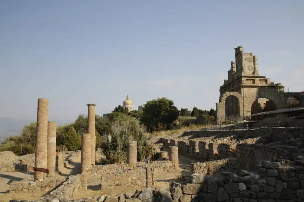 View of the "Santuario di Tindari" from the near archaeological site - Sicily