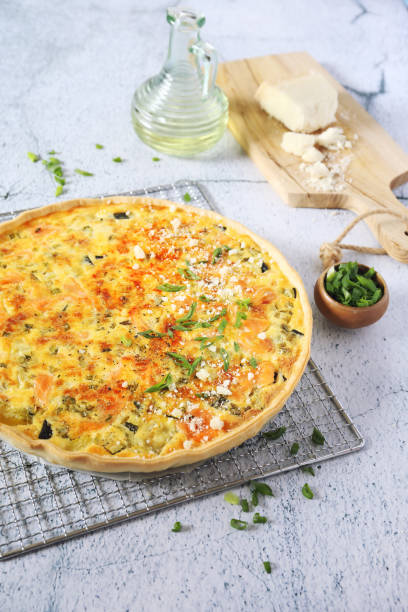 istock Zucchini and salmon quiche with Parmesan cheese 1322818138