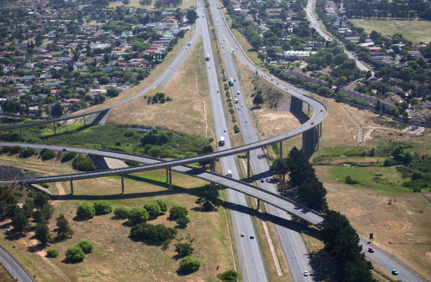 istock Aerial view of N1/R300 intersection 1322819117