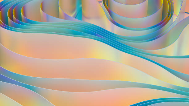 istock 3D Abstract Wavy Spiral Background Iridescent Holographic Colors 1322819535