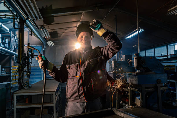 istock Portrait of a welder posing in a workshop 1322822578