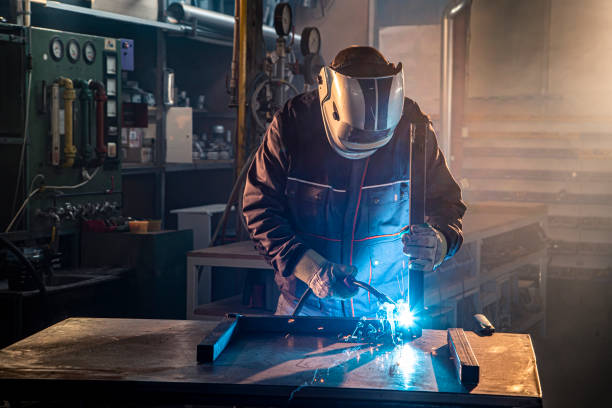 istock A welder welding in factory 1322822594