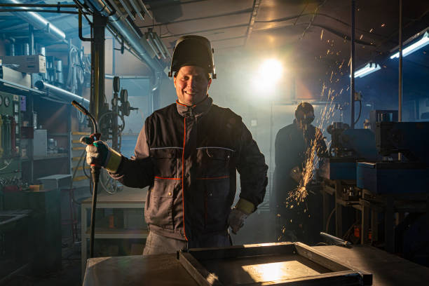 istock Portrait of a welder posing in a workshop 1322822755