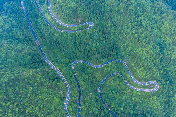 istock Aerial view of mountain road, 1322825901