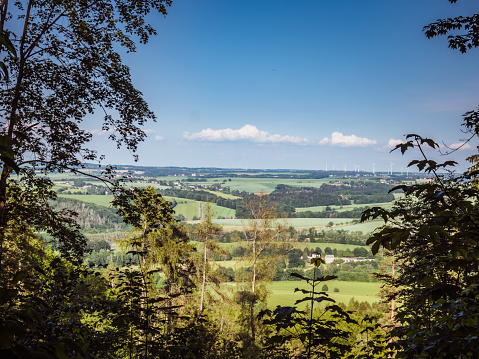 View over the Ore Mountains in Saxony
